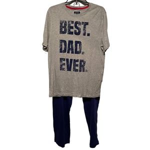 Club Room Men's Best Dad Pajama Set blue/grey medium